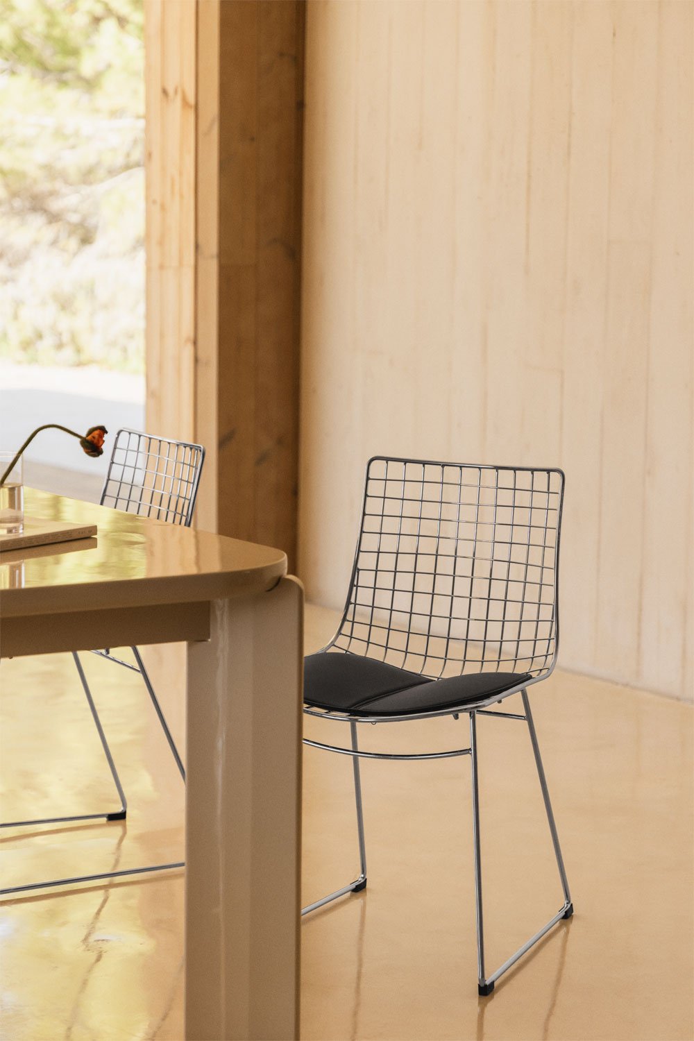 Pack of 4 Renee steel dining chairs, gallery image 1