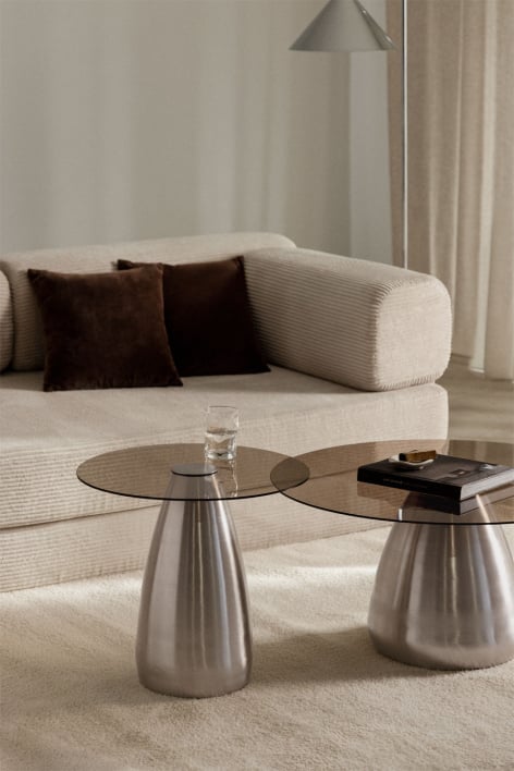 Mariana round side table Ø50 cm in tempered glass