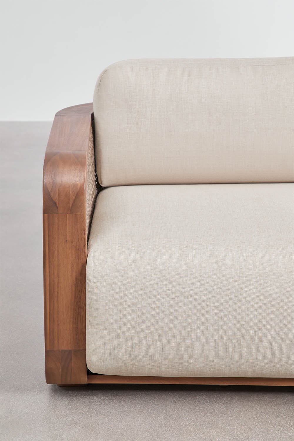 3-seater garden sofa in Noira acacia wood, gallery image 6