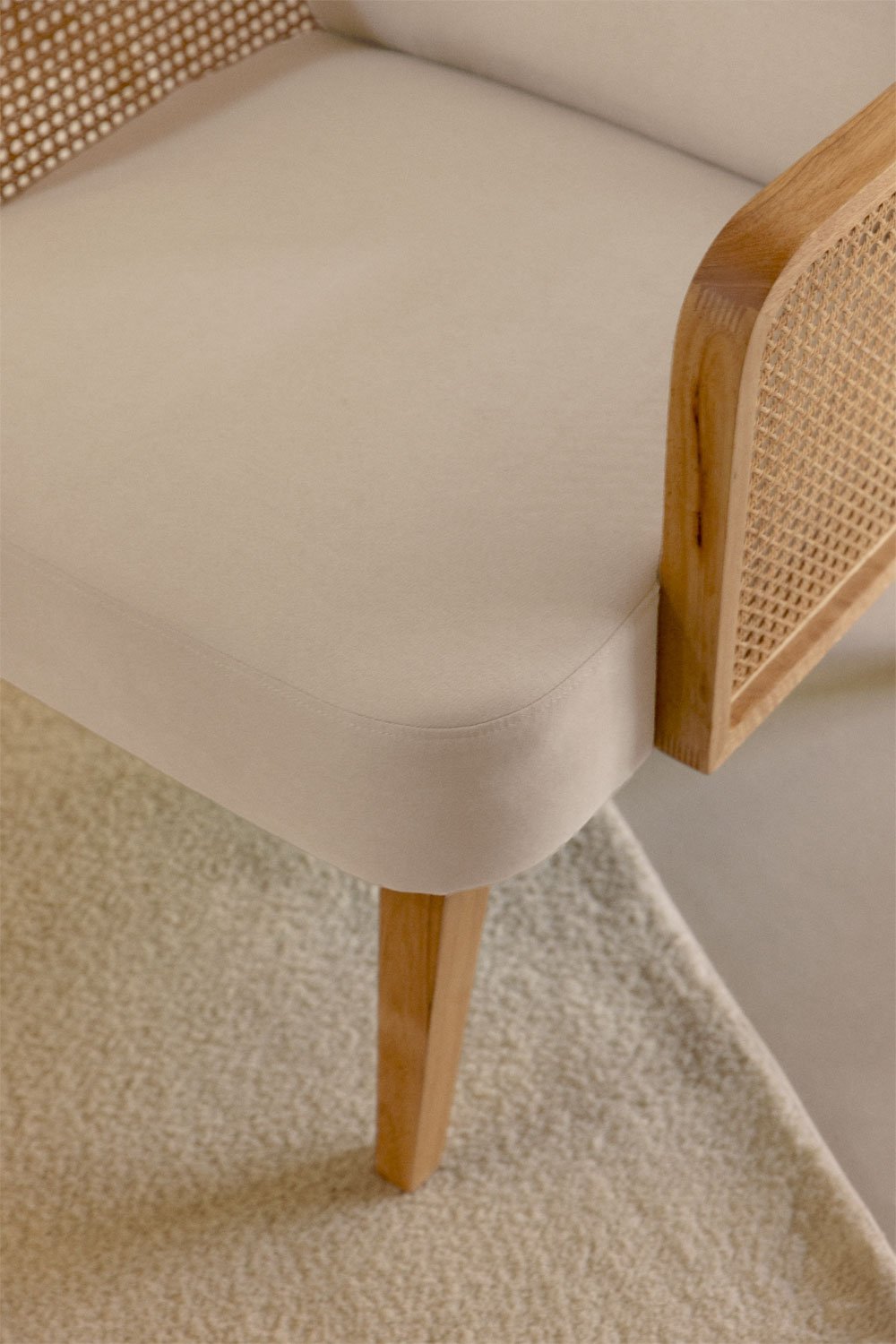 Pack of 2 armchairs in rubberwood and rattan Icon, gallery image 2