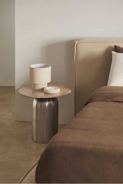 Alliser round bedside table Ø40 cm - Steel Grey