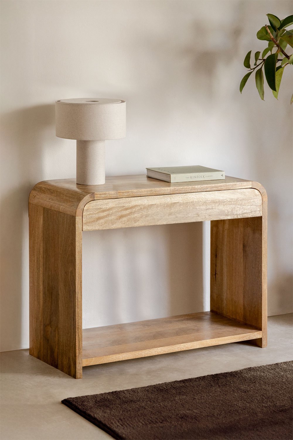 Shelby mango wood and MDF hallway console table, gallery image 1