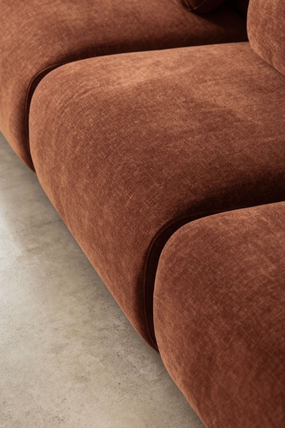 4-piece left modular chaise longue sofa in Coquette chenille, gallery image 2