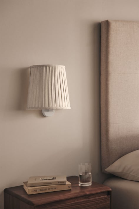 Juliana linen effect fabric wall sconce