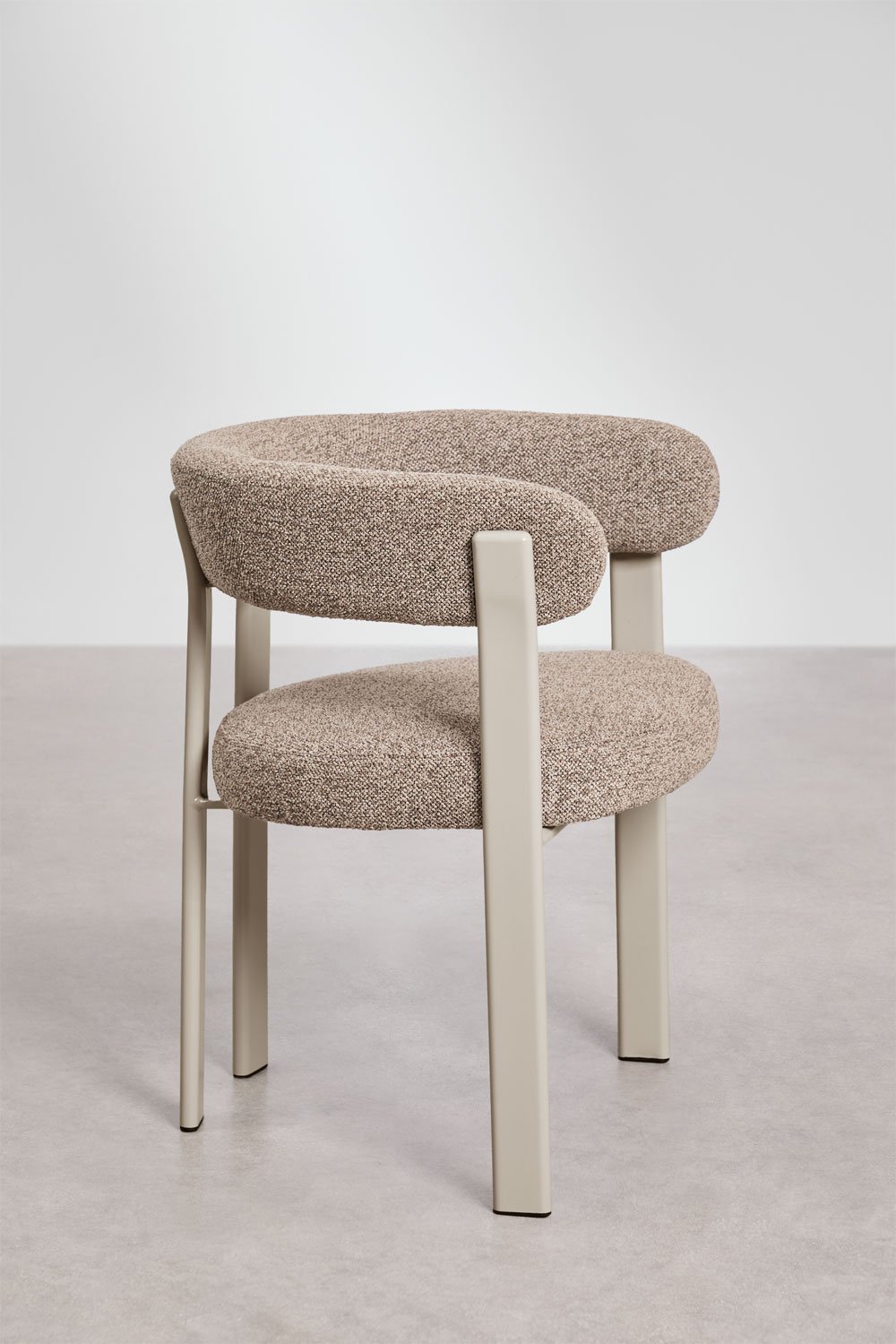 Jolie upholstered dining chair with armrests and iron frame, gallery image 4