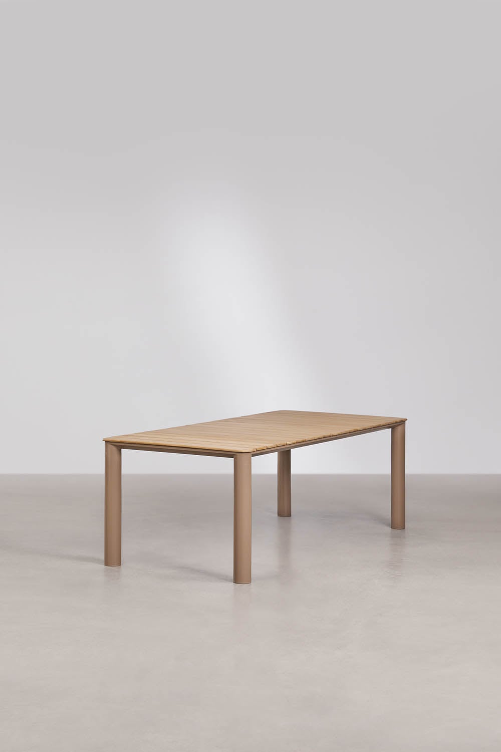 Rectangular garden table in aluminum and teak wood Sirka, gallery image 2
