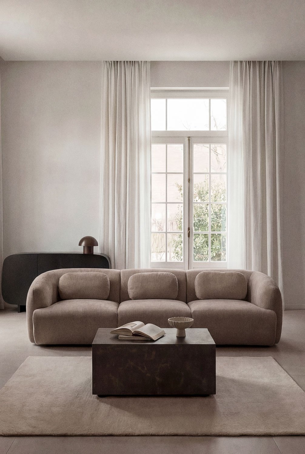 3-piece modular sofa in Coquette chenille, gallery image 1