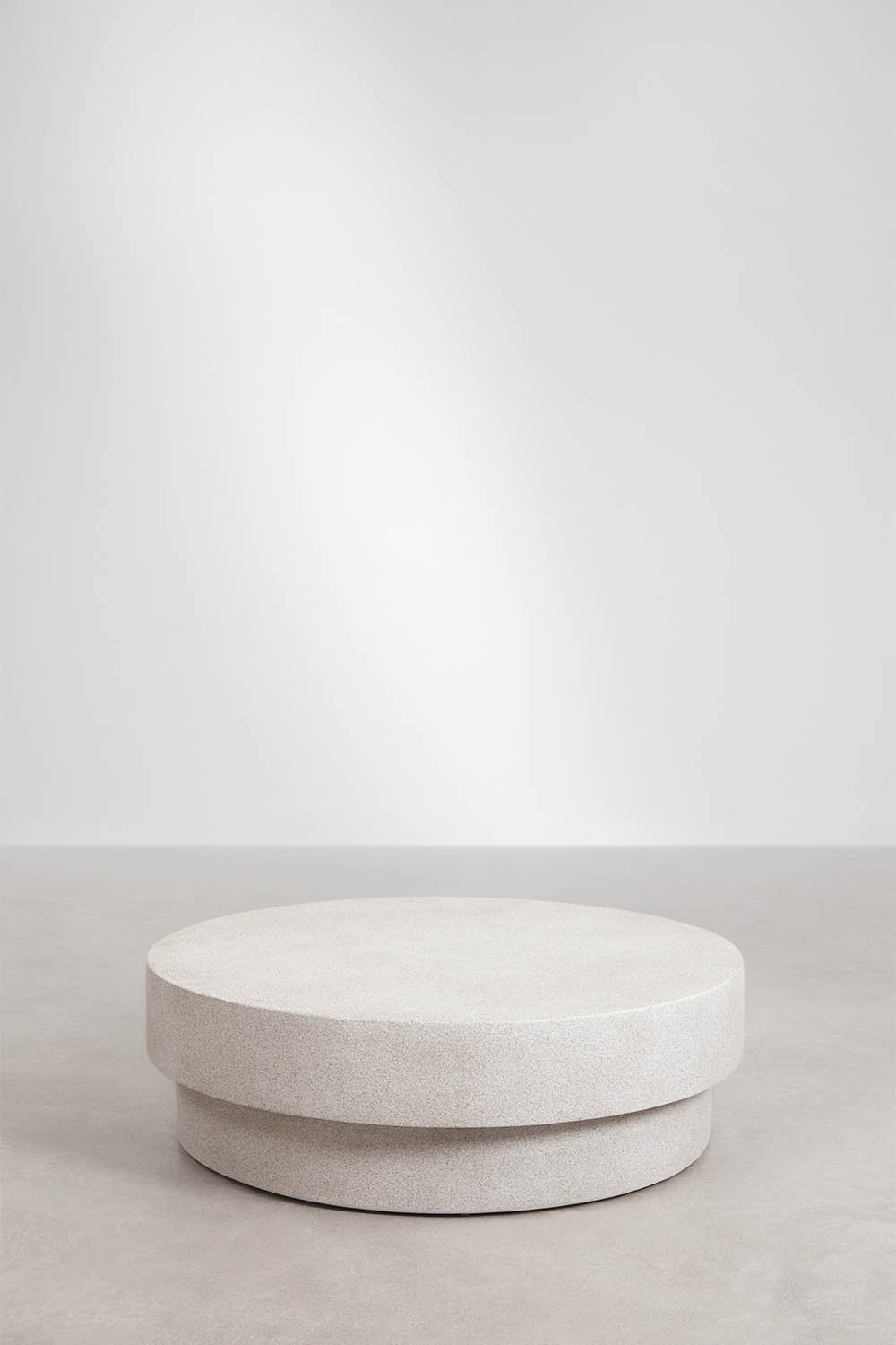 Selara round cement garden coffee table, gallery image 1