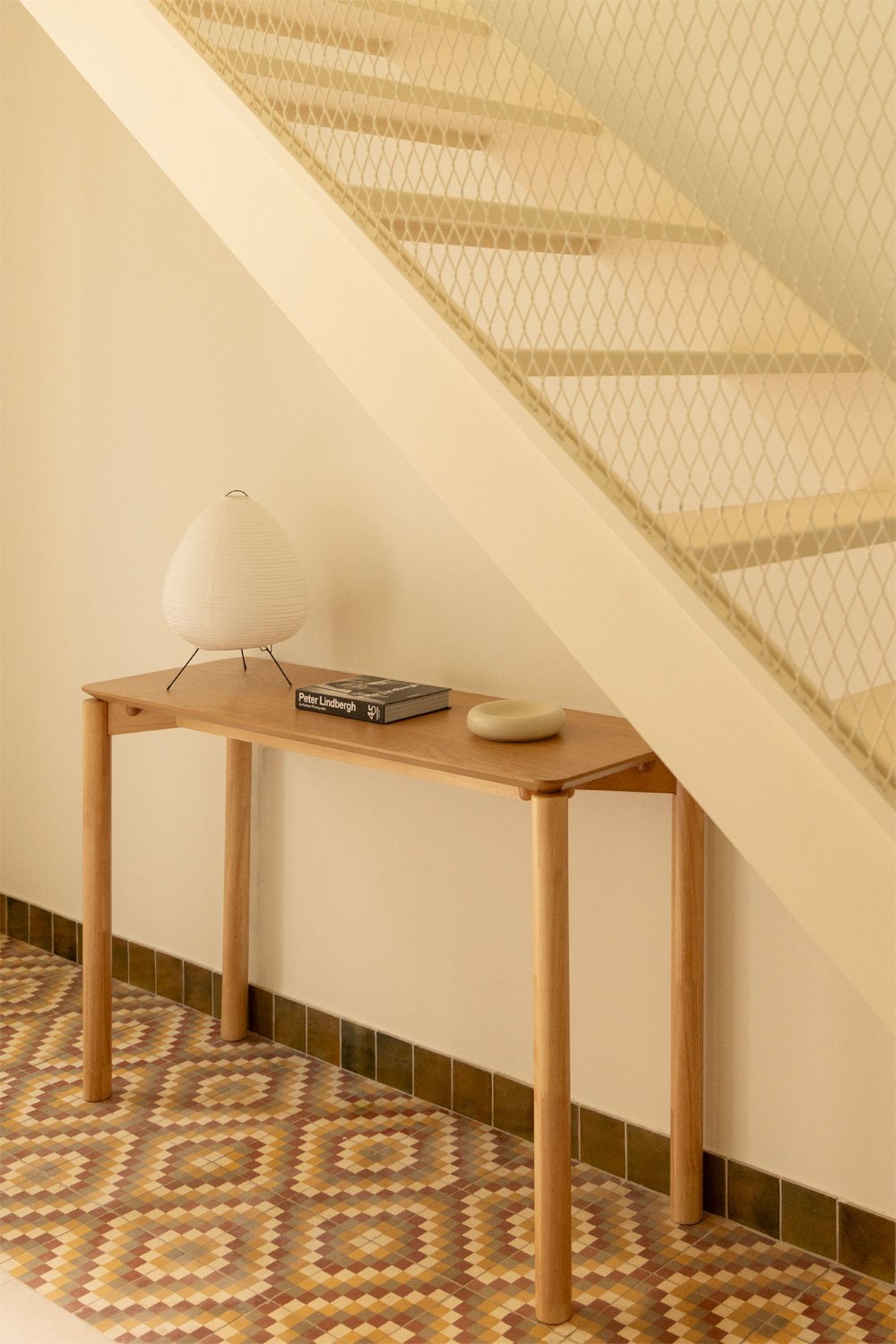 Rectangular hallway console 120x40 cm in MDF with Munden oak veneer, gallery image 1