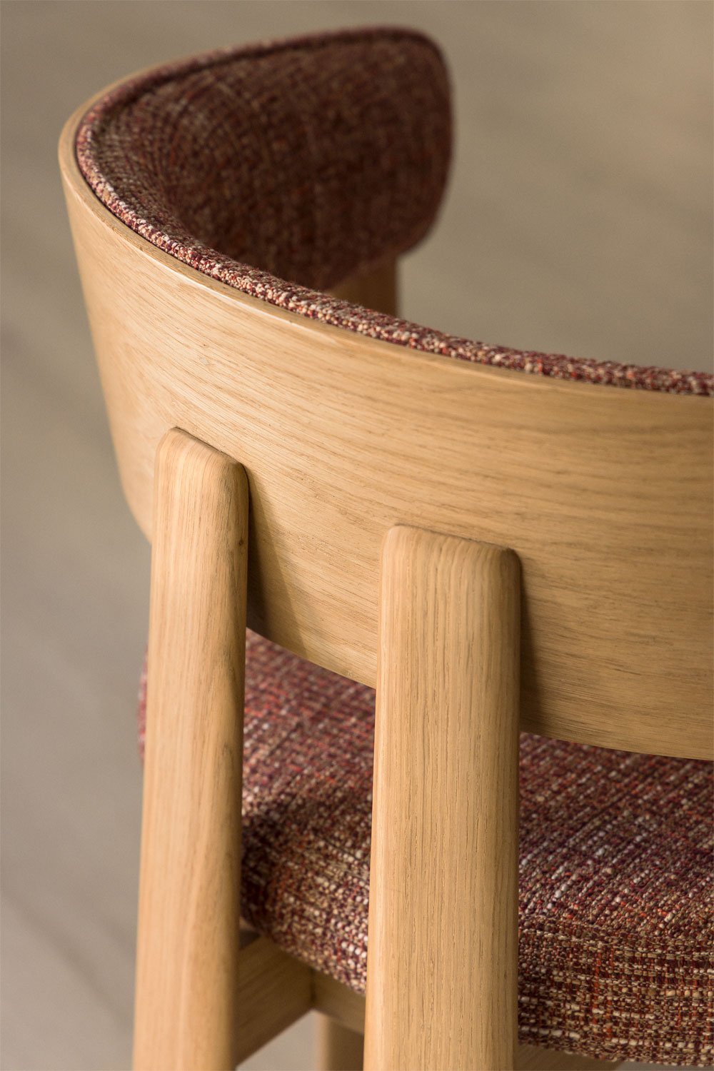 Olea upholstered oak wood dining chair, gallery image 2