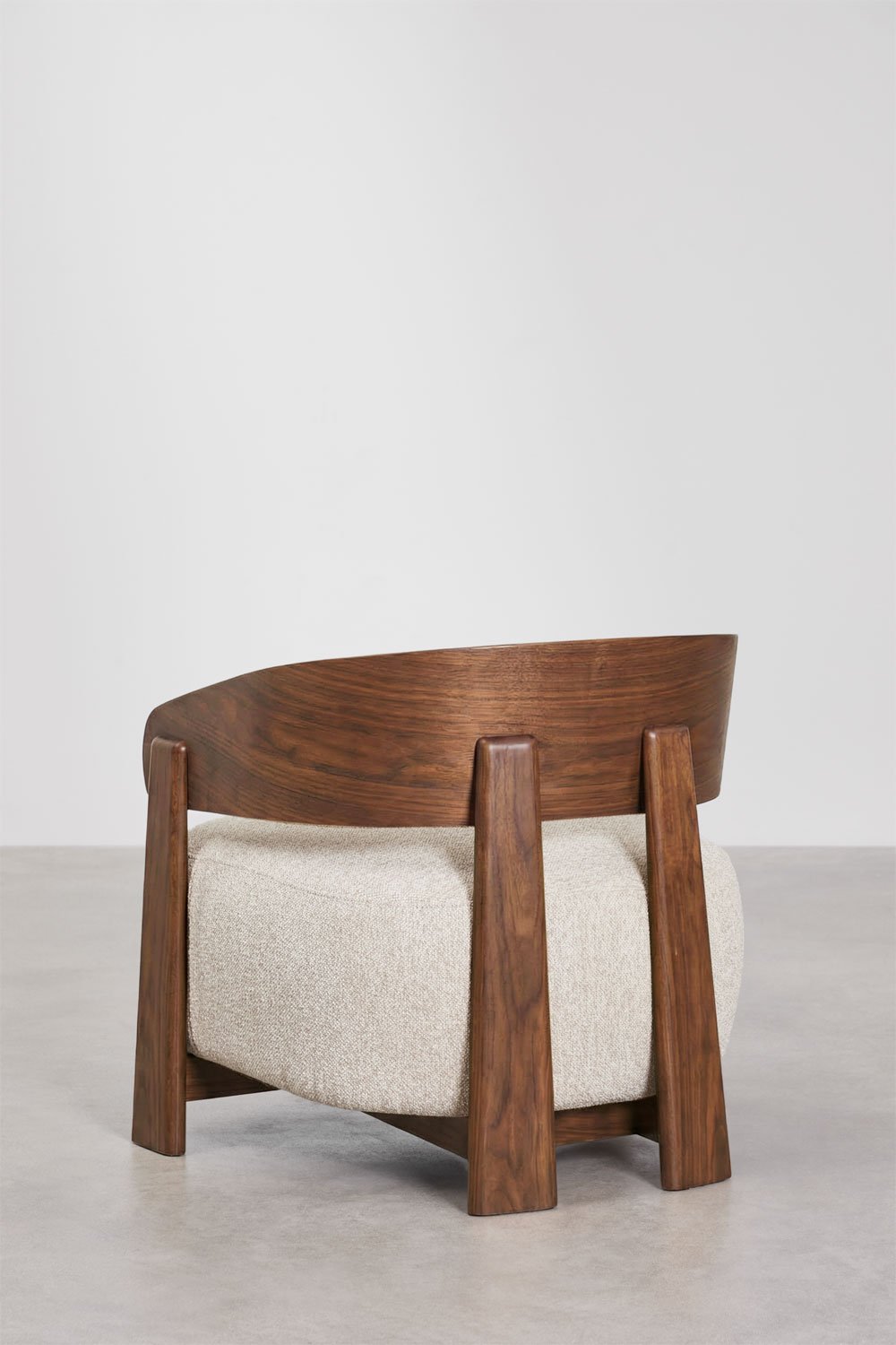 Pack of 2 armchairs in oak wood upholstered Olea, gallery image 6