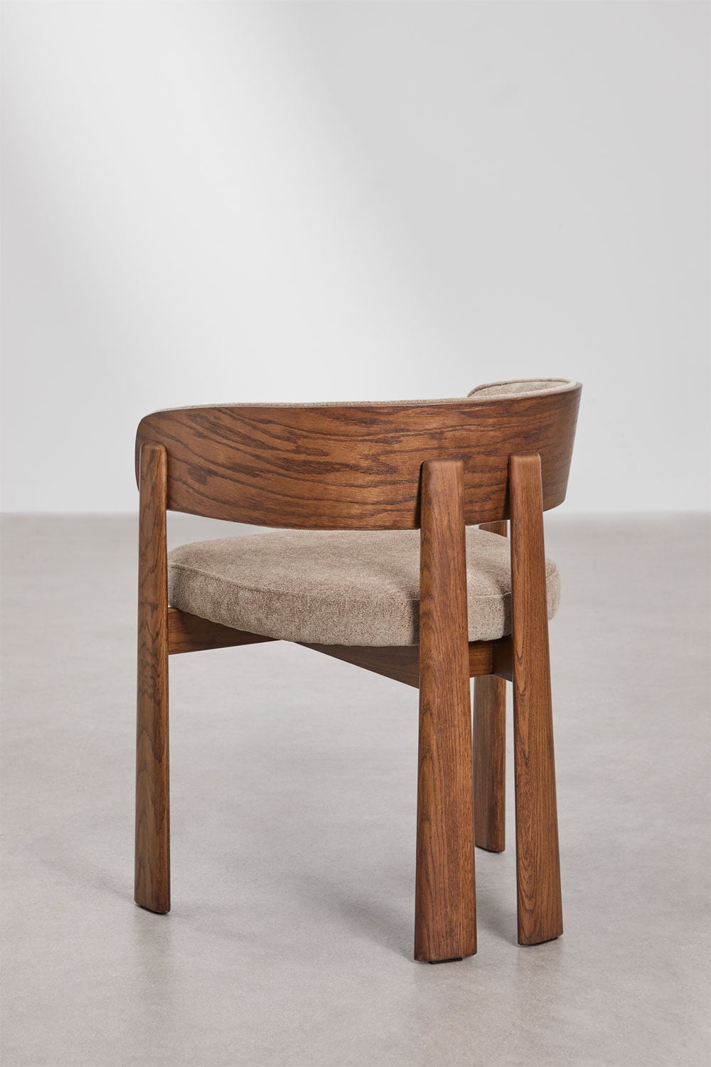 Pack of 4 upholstered dining chairs with armrests and oak wood Olea, gallery image 5
