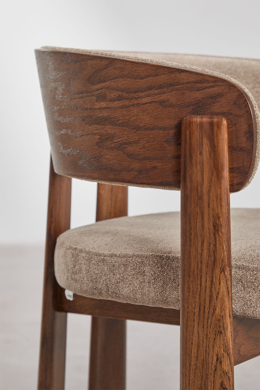 Pack of 4 upholstered dining chairs with armrests and oak wood Olea, gallery image 6