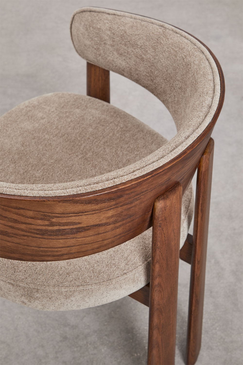 Pack of 4 upholstered dining chairs with armrests and oak wood Olea, gallery image 7