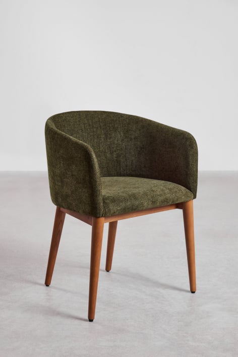 Bunia upholstered dining chair with armrests