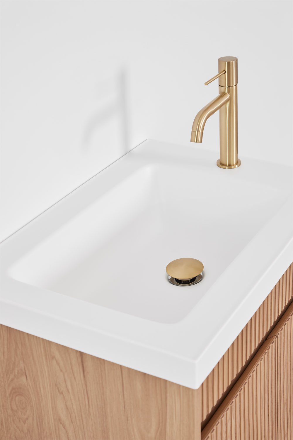 Narek suspended wooden bathroom furniture set with integrated sink, gallery image 5