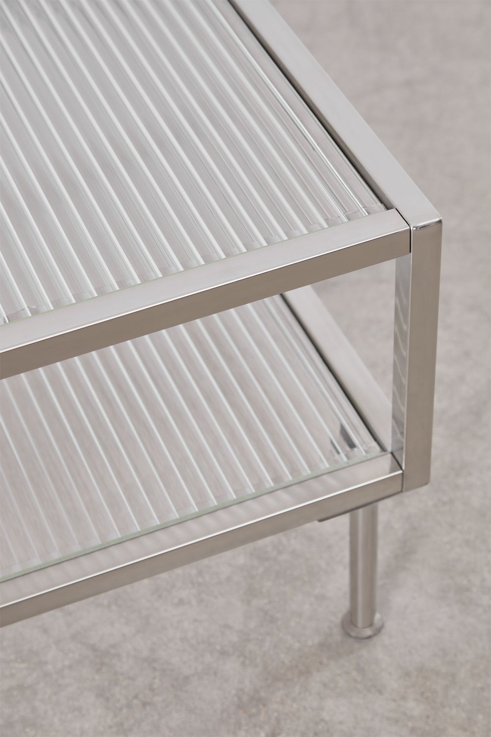 Rectangular coffee table 90x60 cm in steel and glass Paoline, gallery image 5