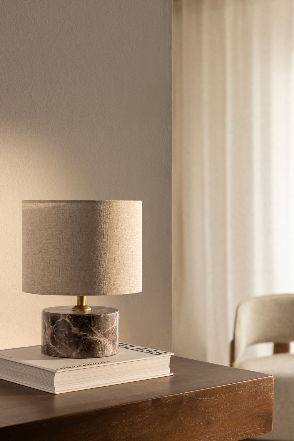 Orlena natural stone table lamp base, gallery image 1
