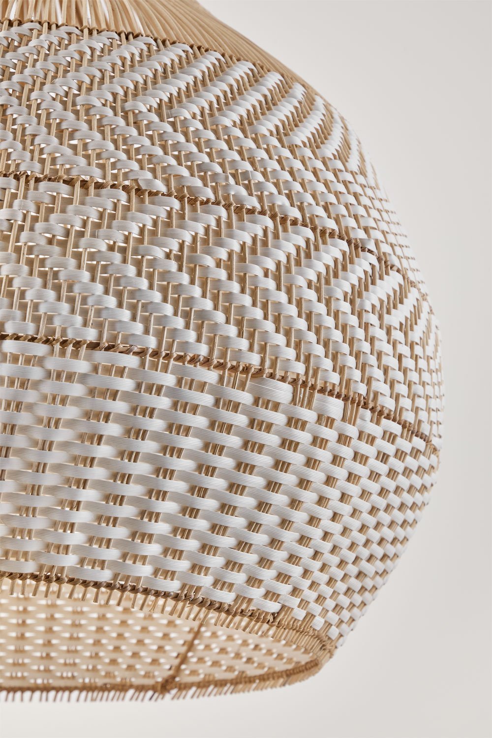 Hanging ceiling lamp for outdoor use in braided rattan Llaury, gallery image 4