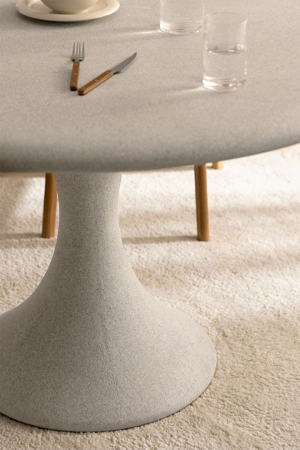 Eloria round dining table Ø120 cm in cement, gallery image 2