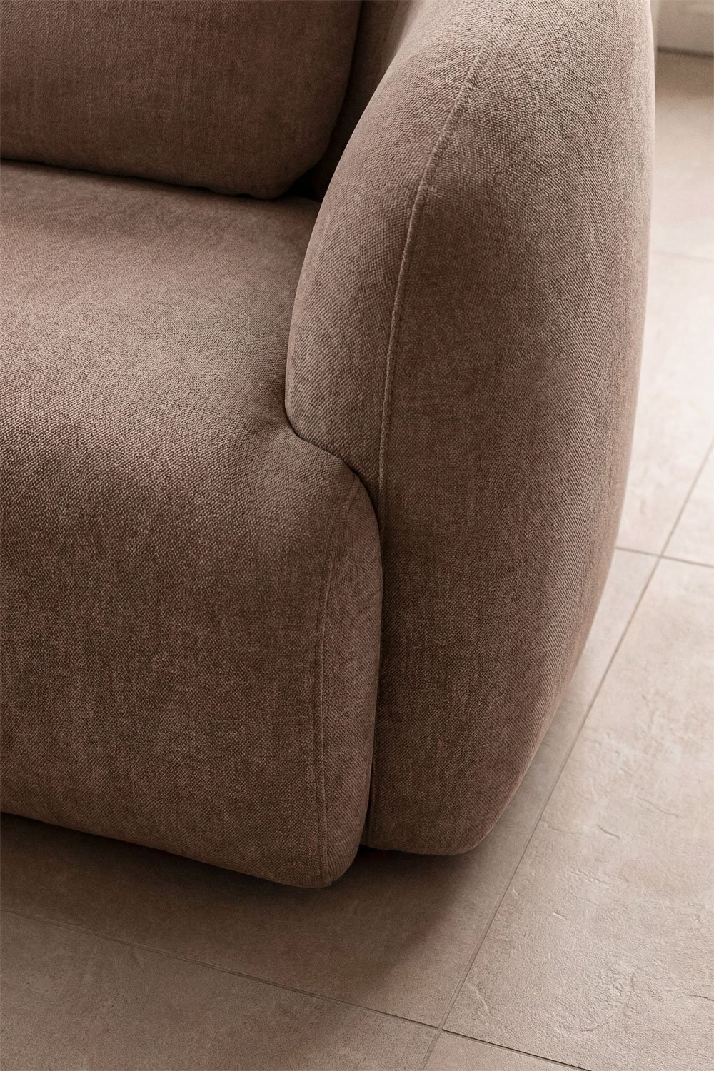 Left modular 3-piece chaise longue sofa in Coquette chenille, gallery image 2