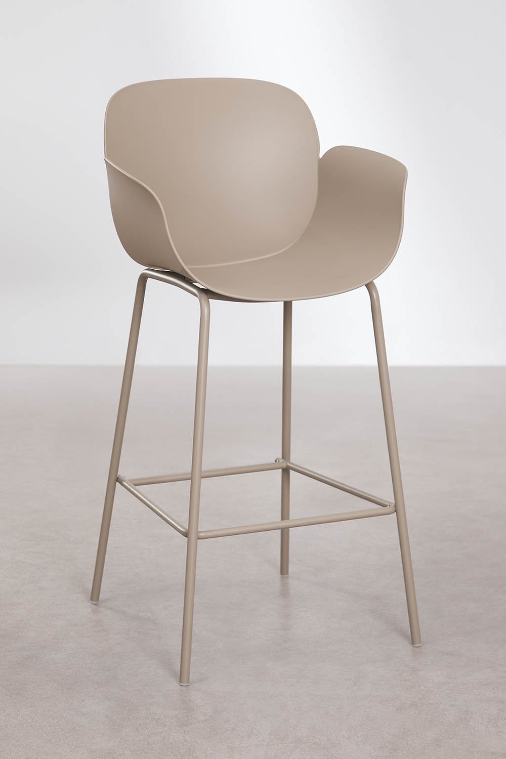 Lynette high stool in polypropylene and steel, gallery image 1