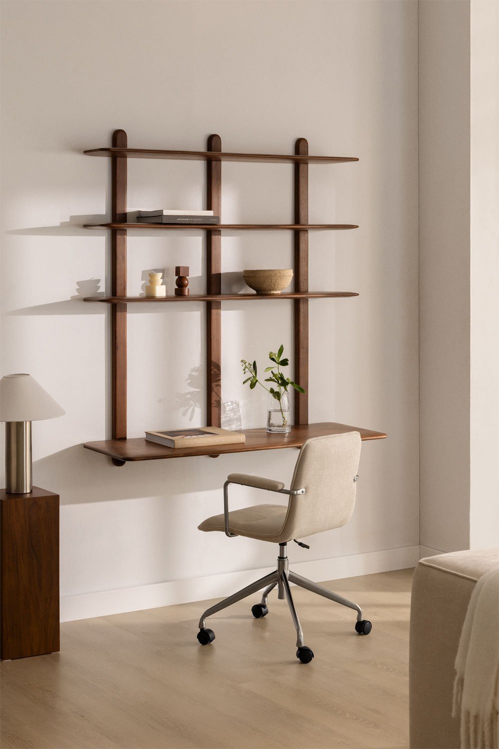 Veleta wooden desk with shelf, gallery image 1