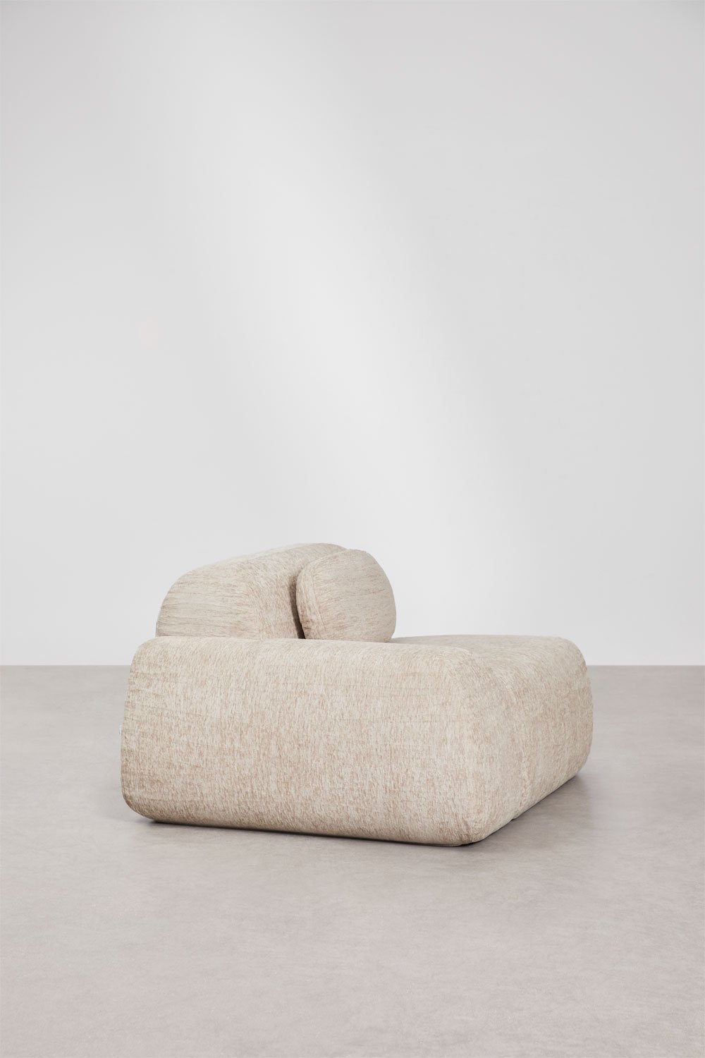 Left corner module with armrest for modular sofa in vacuum-packed chenille Merida, gallery image 3