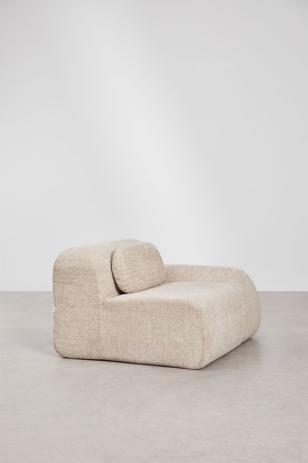 Right corner module with armrest for modular sofa in vacuum-packed chenille Merida, gallery image 3