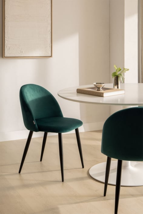 Kana velvet dining chair - Jungle Green