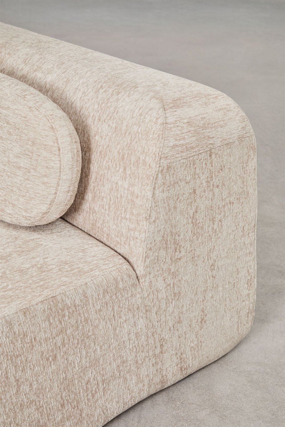 Left chaise module for modular sofa in vacuum-packed chenille Merida, gallery image 2