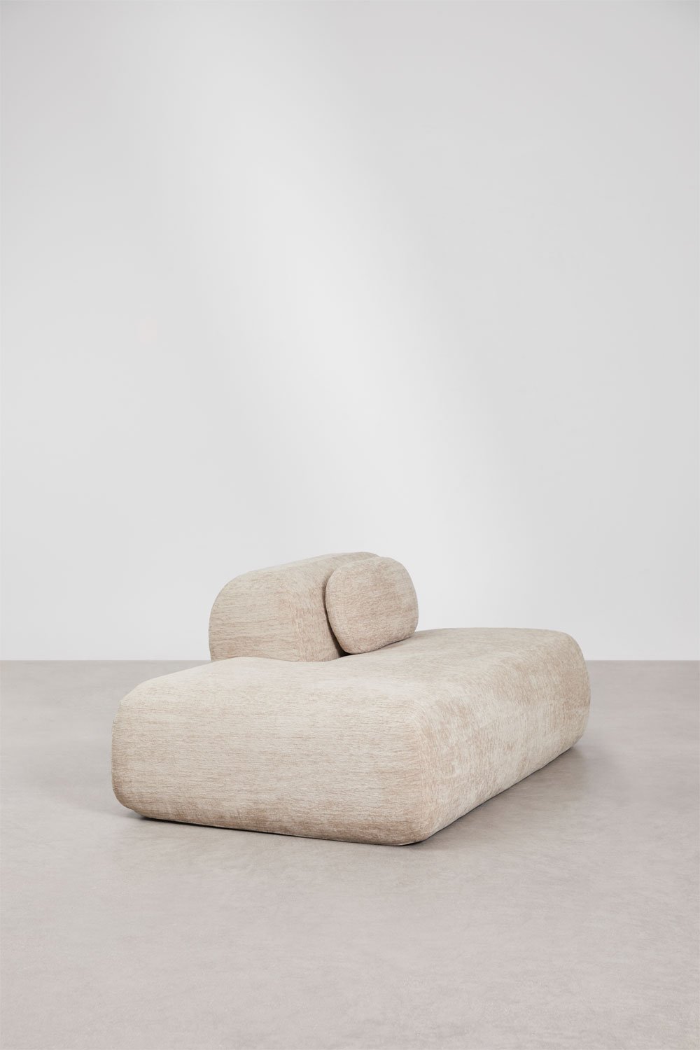 Left chaise module for modular sofa in vacuum-packed chenille Merida, gallery image 3