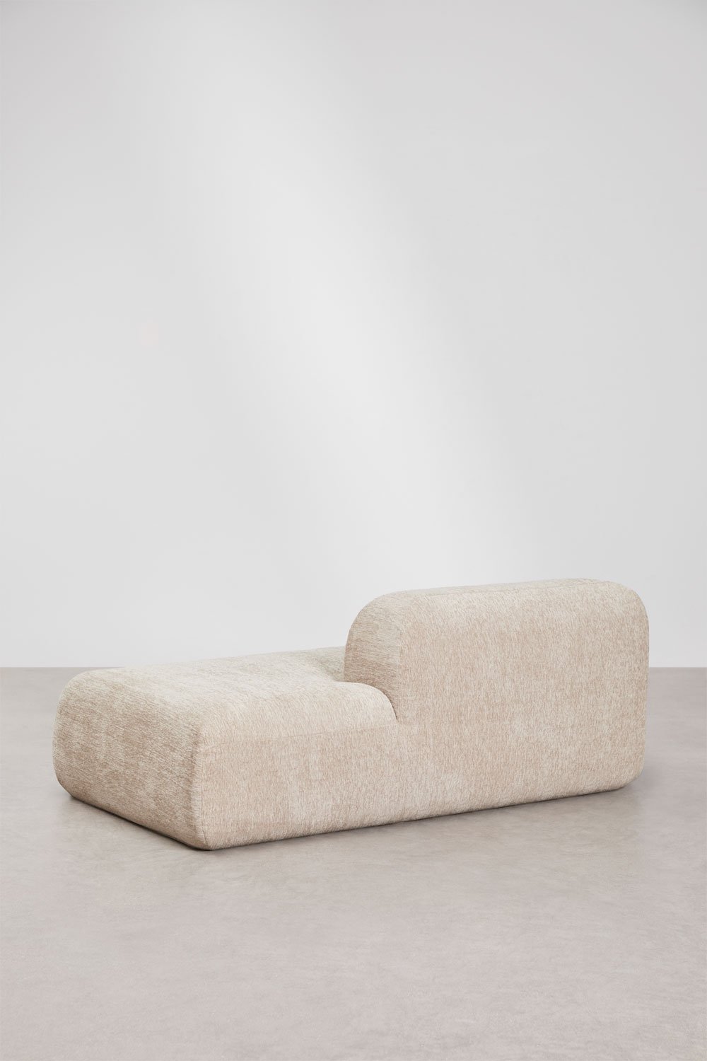 Right chaise module for modular sofa in vacuum-packed chenille Merida, gallery image 4