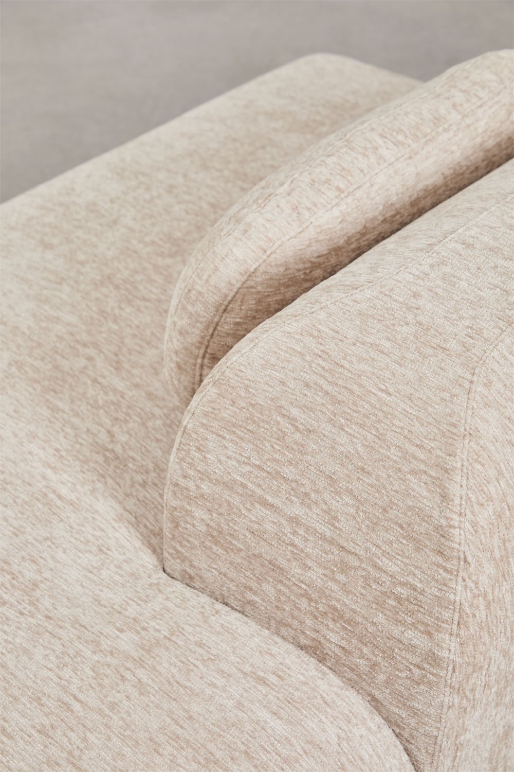 Right chaise module for modular sofa in vacuum-packed chenille Merida, gallery image 5