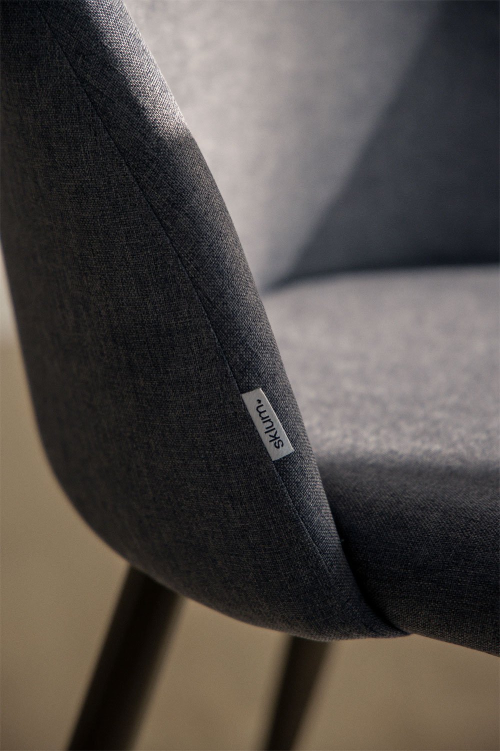 Kana upholstered and steel dining chair, gallery image 2