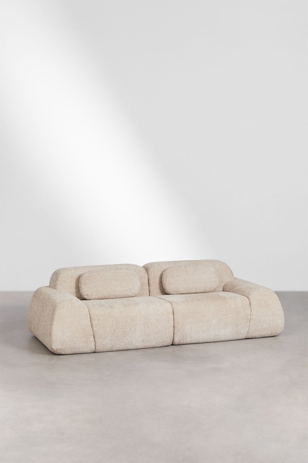 2-piece modular sofa in vacuum-packed chenille Merida, gallery image 3