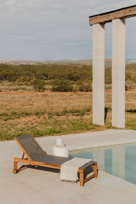 Valerys wooden reclining sun lounger