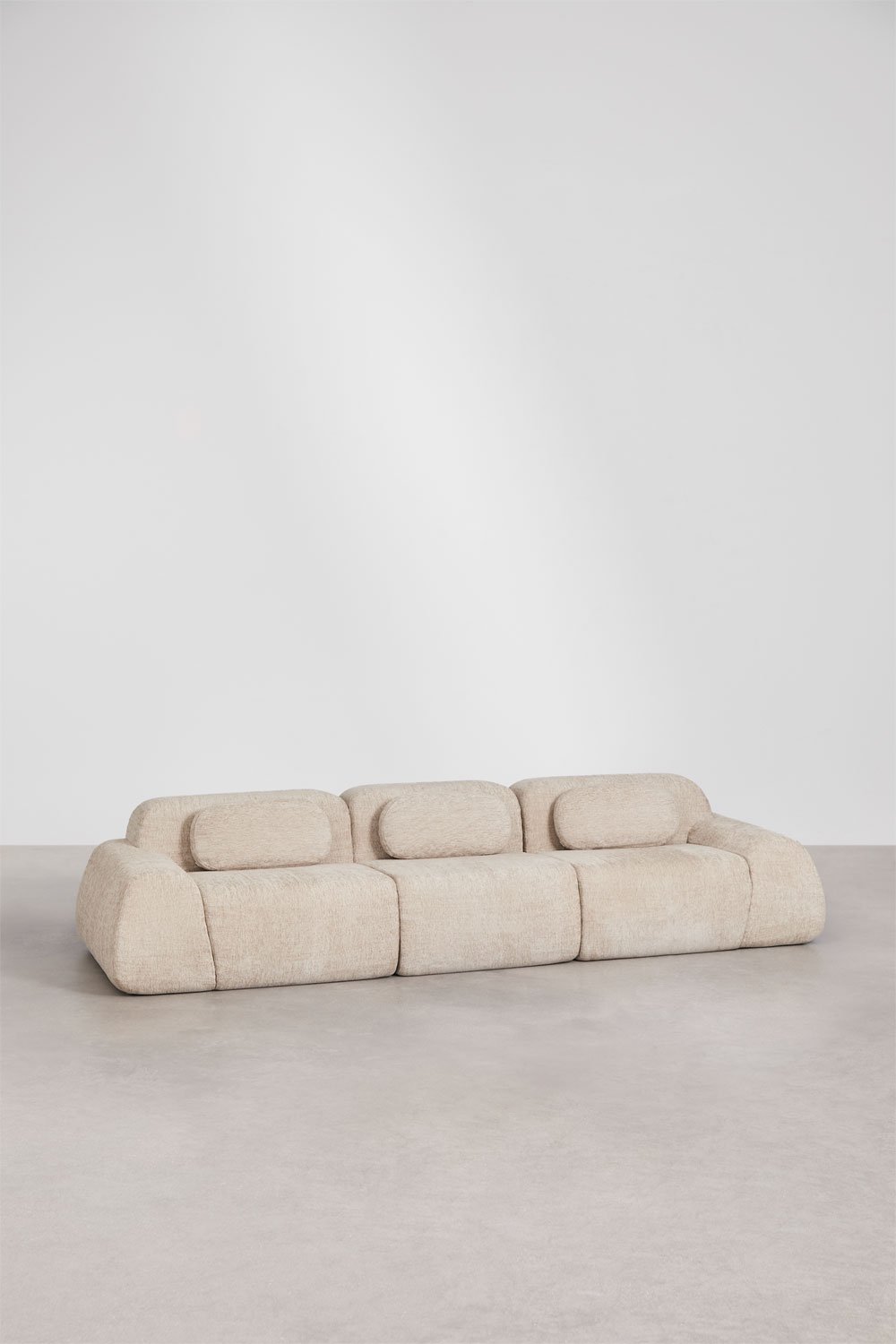3-piece modular sofa in vacuum-packed chenille Merida, gallery image 3