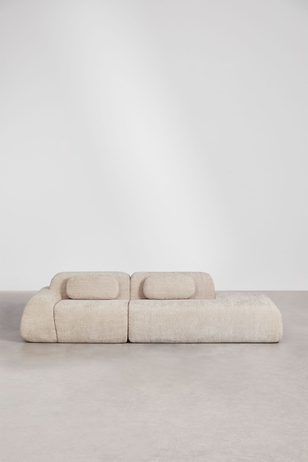 2-piece right chaise modular corner sofa in vacuum-packed chenille Merida, gallery image 6