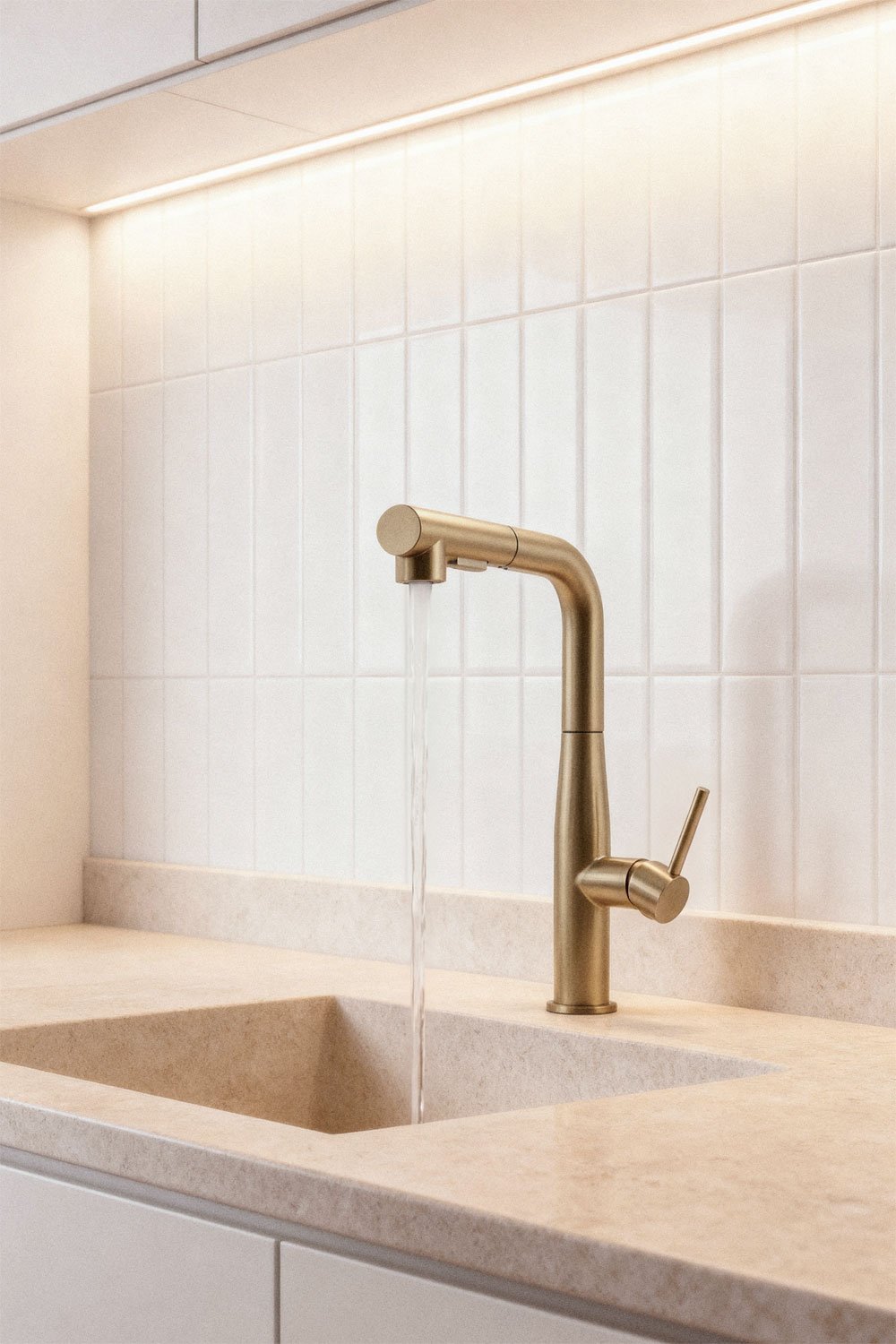 Olyt kitchen faucet with high pull-out spout in stainless steel, gallery image 3