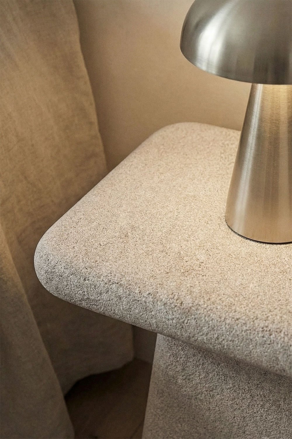 Square bedside table 45x45 cm in Maelis cement, gallery image 2