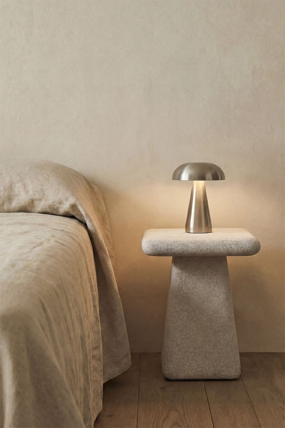 Pack of 2 square 45x45 cm Maelis cement nightstands, gallery image 1