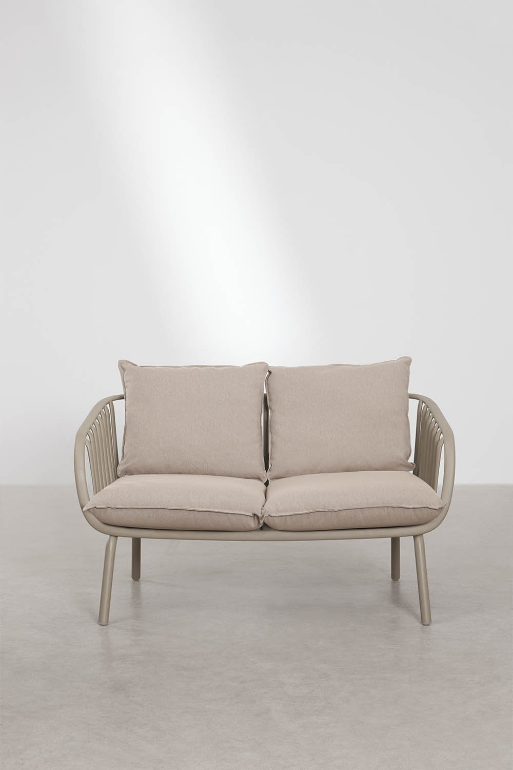 2-seater garden sofa in steel and polypropylene Aradina, gallery image 3