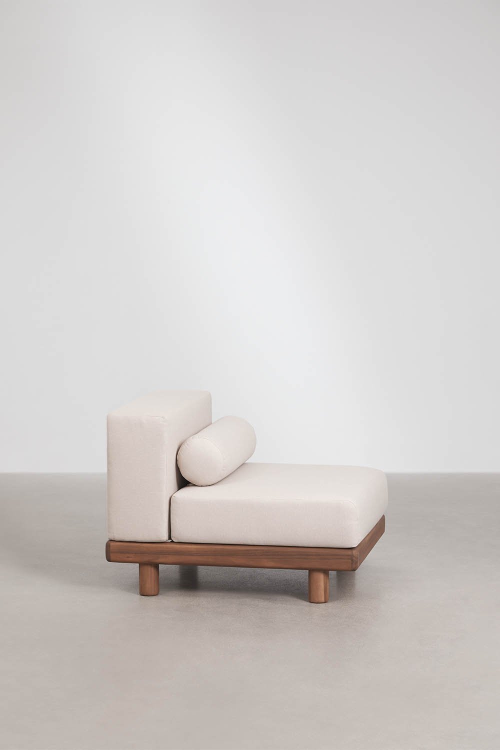 Central module for modular garden sofa in acacia Edrien, gallery image 3