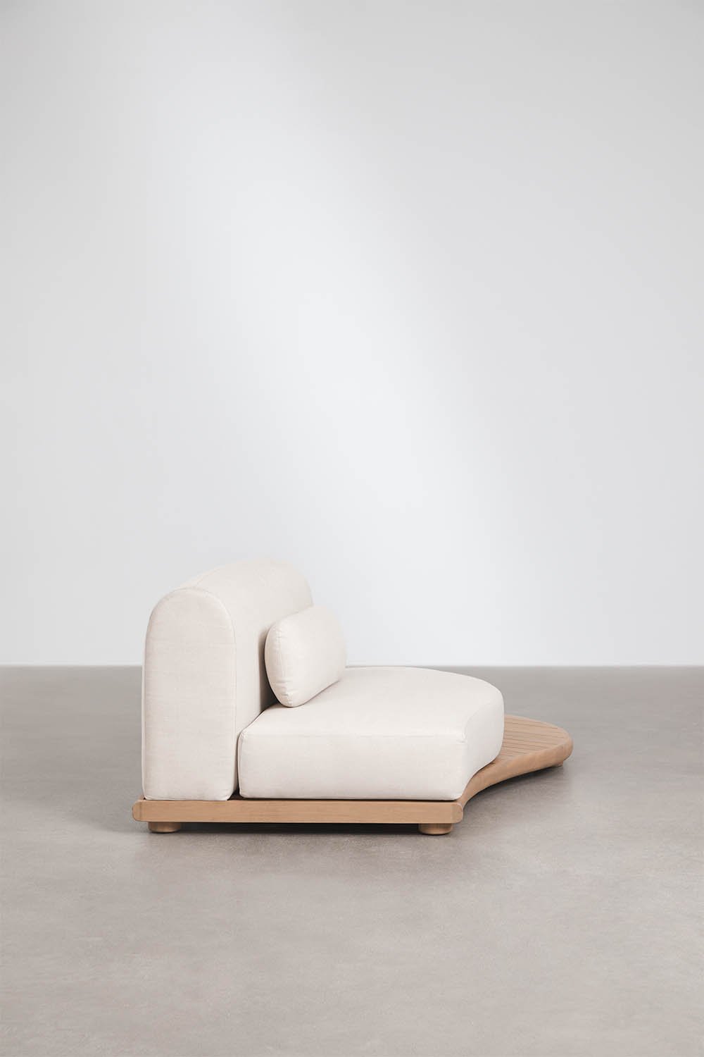 Right corner module for modular garden sofa in acacia wood Gerard, gallery image 3