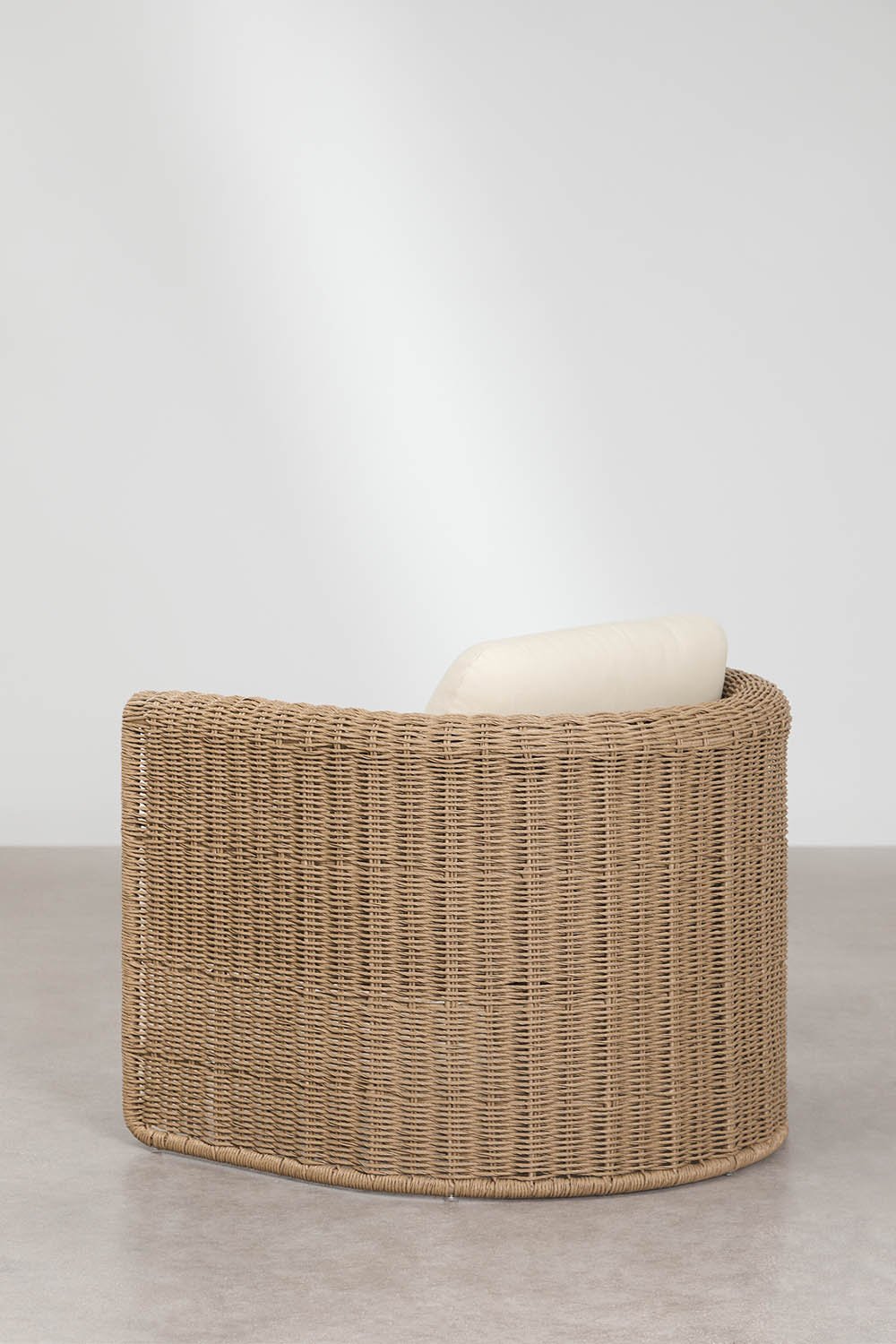 Lina armchair in steel and synthetic wicker, gallery image 4