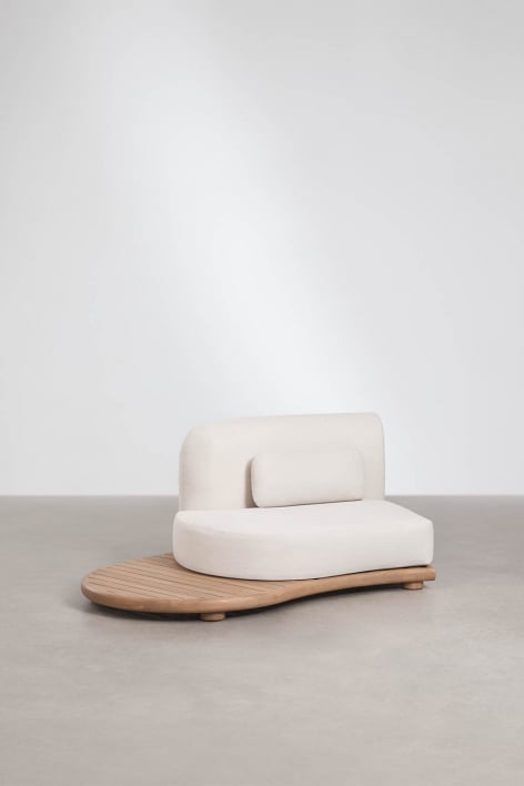 Left corner module for Gerard acacia wood modular garden sofa