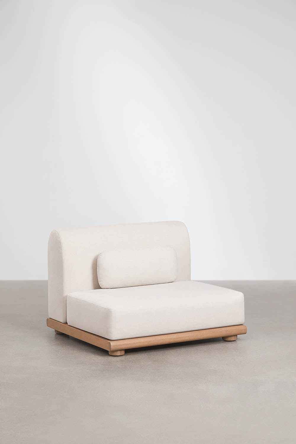 Intro Module Sofa Central straight module for modular garden sofa in acacia wood Gerard ...
