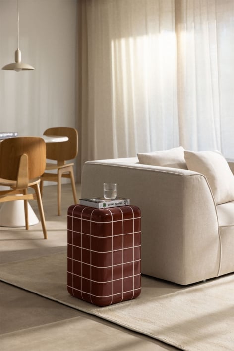 Eleonor square side table, 30x30 cm, made of cement and fiberglass