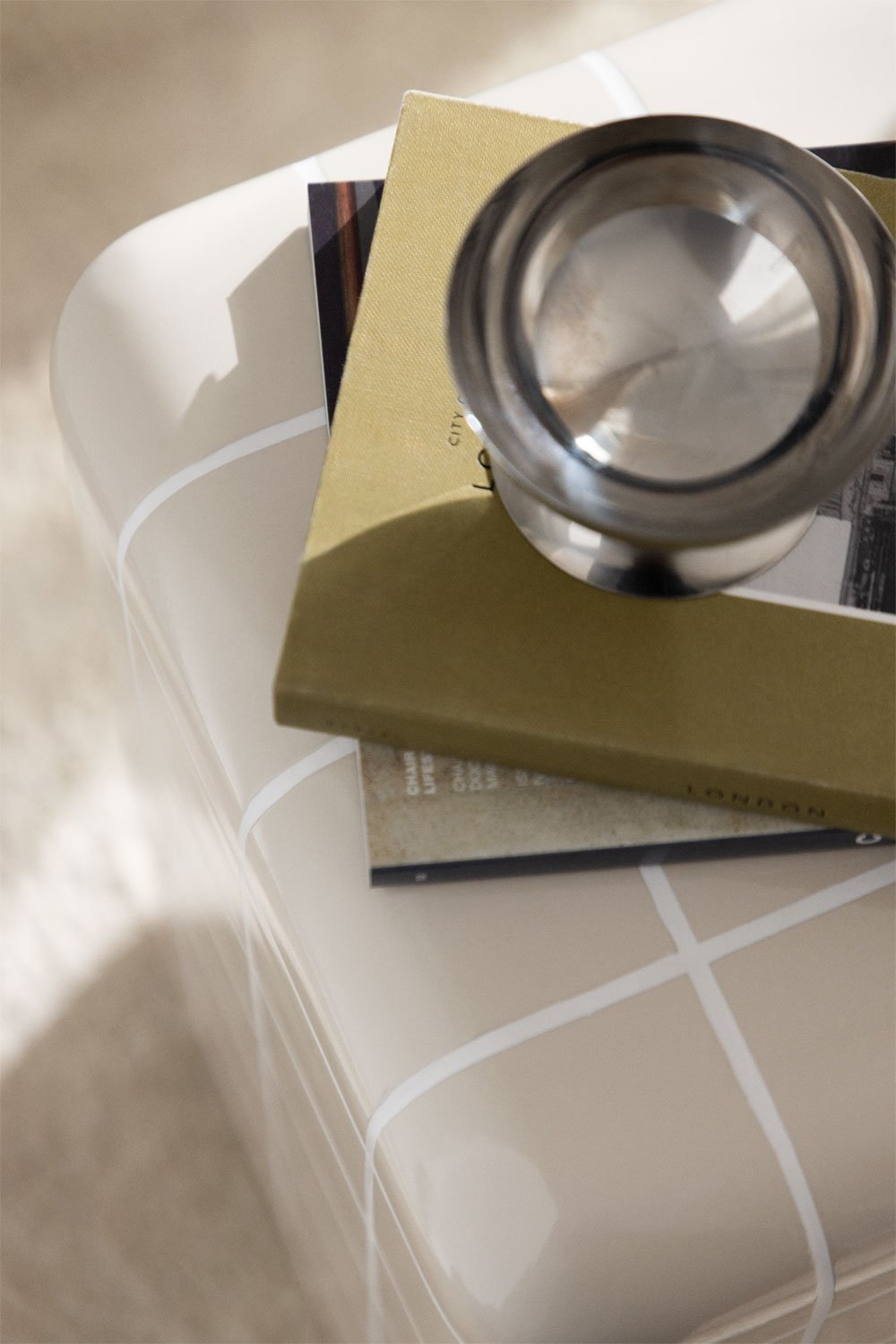 Eleonor square side table, 30x30 cm, made of cement and fiberglass, gallery image 2